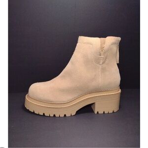 Gianni Bini Beige Suede Ankle Booties